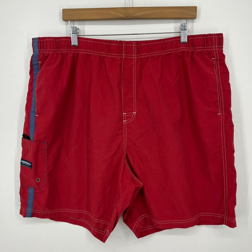 Old Navy Swim Trunks Men's Size XL Red Mesh Lined Vtg Y2K Pockets